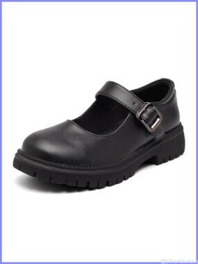 Mary Jane Shoes for Women Vegan Leather Buckle Strap Flats Work Office